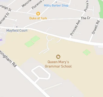 map for Queen Mary's Grammar School