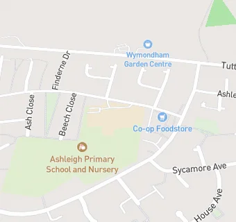 map for Ashleigh Primary School and Nursery, Wymondham