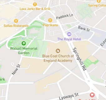 map for Blue Coat Church of England Academy