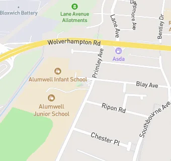 map for Alumwell Junior School