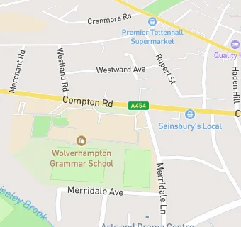 map for Wolverhampton Grammar School