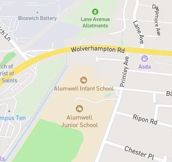 map for Alumwell Infant School