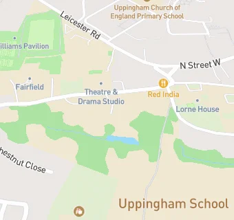 map for Sixth Form Bar at the Lodge Uppingham School