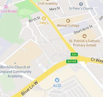 map for Green Lane Baptist Church