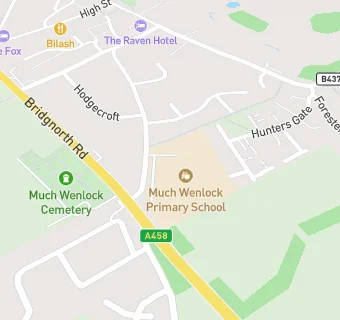 map for Much Wenlock Primary School