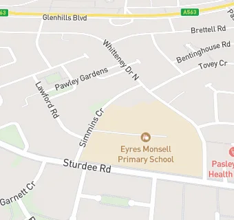 map for Eyres Monsell Primary School