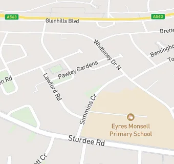 map for Eyres Monsell Primary School