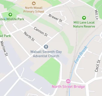 map for Walsall Seventh-Day Adventist Church