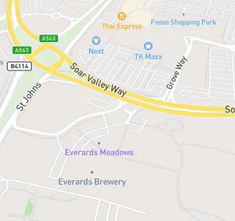 map for Everards Meadows Beer Hall