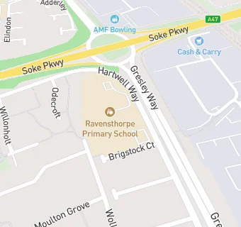 map for Ravensthorpe Junior School