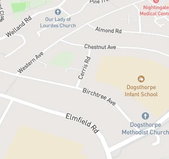 map for Dogsthorpe Methodist Church