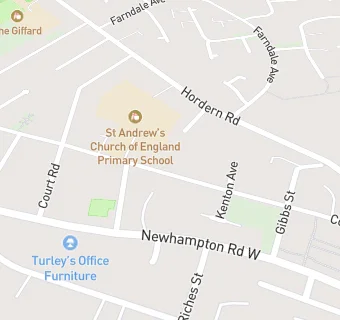 map for St Andrew's Church of England Junior School