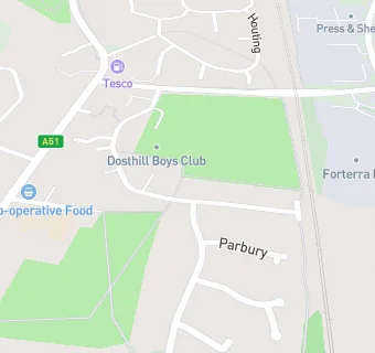 map for Dosthill Old Boys Social Club