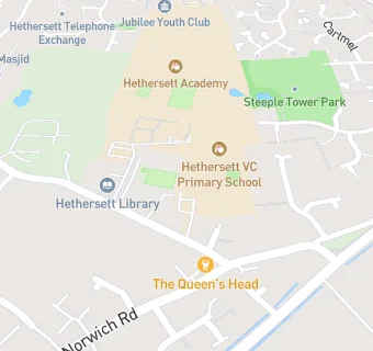 map for The Hub At Hethersett High School