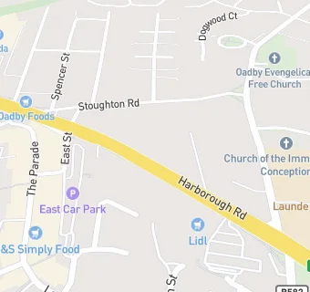 map for Harborough Road Surgery