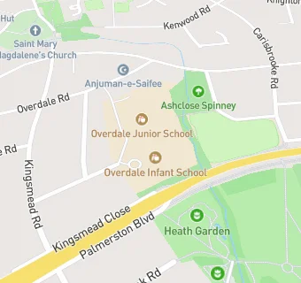 map for Overdale Infant School