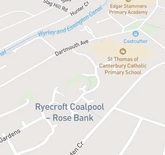 map for Ryecroft Community Hub