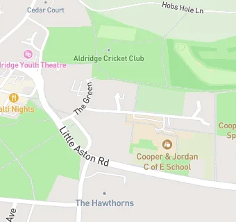 map for Aldridge Social Club