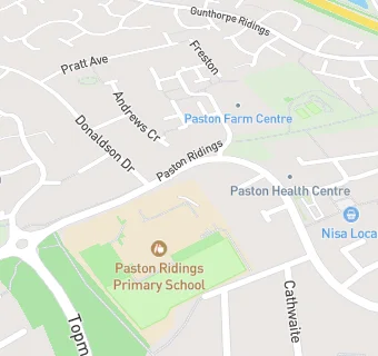 map for Paston Ridings Junior School