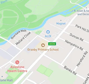 map for Granby Primary School