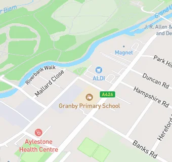 map for Granby Primary School Breakfast And After School Club