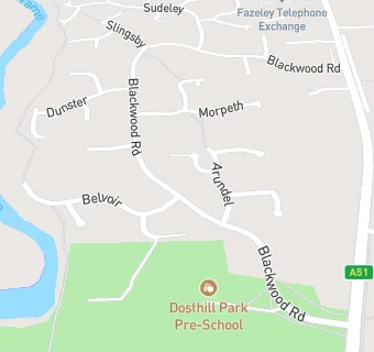 map for Dosthill Park Pre School