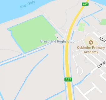 map for Broadland Rugby Club