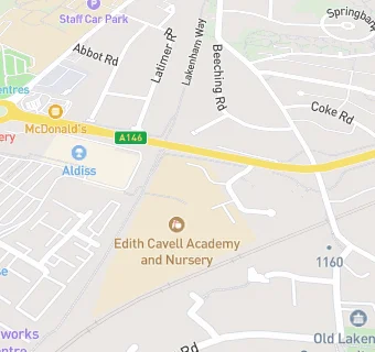 map for Edith Cavell Academy and Nursery