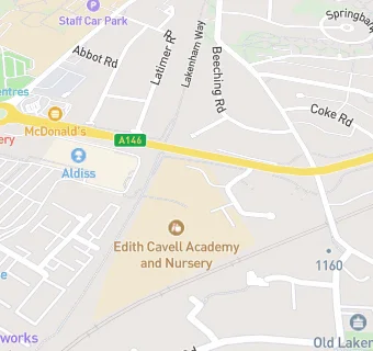 map for Edith Cavell Primary \& Nursery - Aspens Services