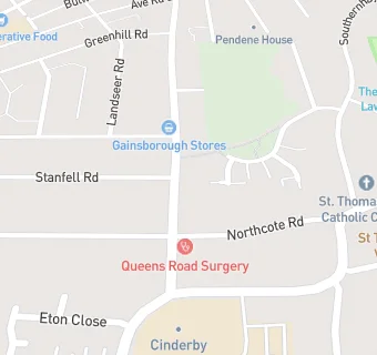 map for Queens Road Surgery