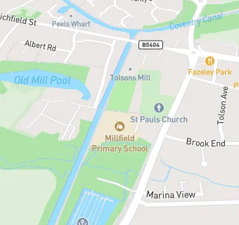 map for Millfield Primary School