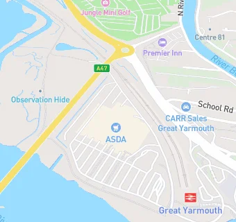 map for Asda Great Yarmouth