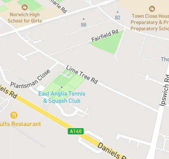 map for East Anglia Tennis And Squash Club