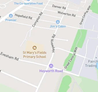 map for St Marys Fields Primary School