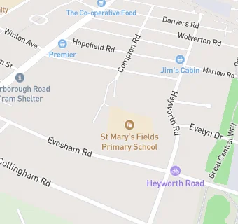 map for St Mary's Fields Primary School