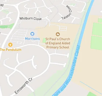 map for St Paul's Church of England Aided Primary School