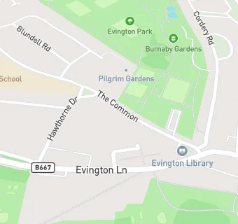 map for Evington Surgery