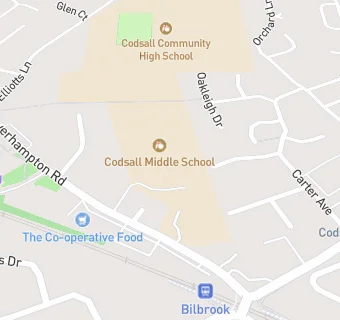 map for Codsall Middle School