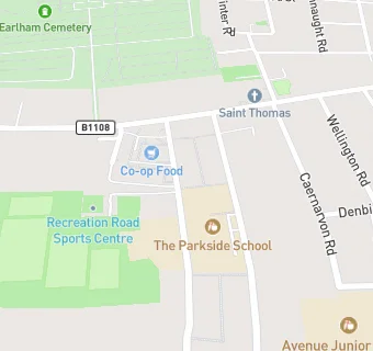 map for Recreation Road Infant School