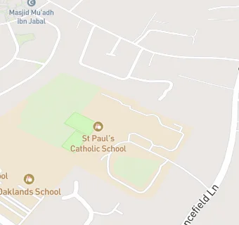 map for St Paul's Catholic School, a Voluntary Academy