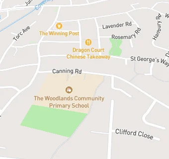 map for The Woodlands Community Primary School