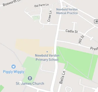 map for Newbold Verdon Primary School