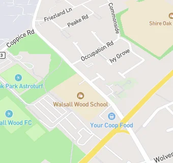 map for Walsall Wood J M I School