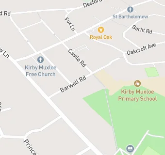 map for Kirby Muxloe County Primary School