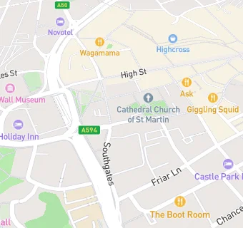 map for Leicester Cathedral