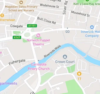 map for Norwich Puppet Theatre