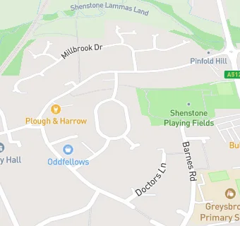 map for The Westgate Practice  (Shenstone Branch)