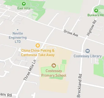 map for Costessey Primary School