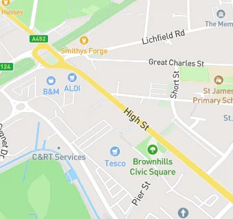 map for R. Downes Brownhills Newsagent