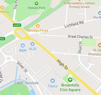 map for Brownhills Desserts